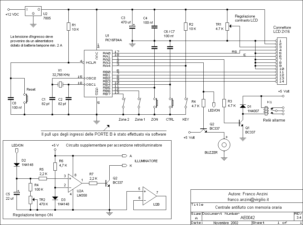Schema allarme elkron