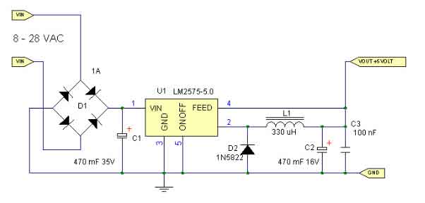 Schema elettrico alimentatore switching