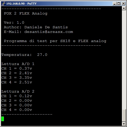 SX18-FOX boards and Flex-Analog board connection output